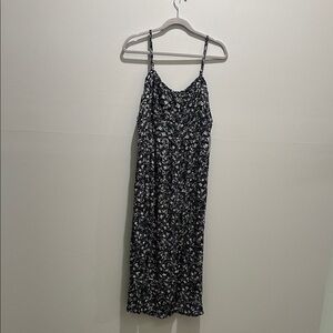 Old Navy Black and White Floral Midi Dress